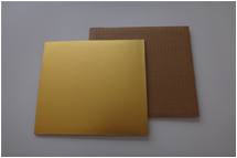 square corrugated gold cake pad
