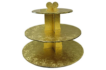 3-tirer gold paper cupcake stand
