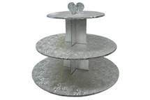 3-tirer silver paper cupcake stand