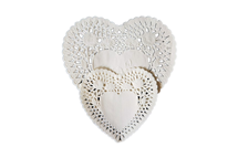 6 inch White heart shape Doilies Paper